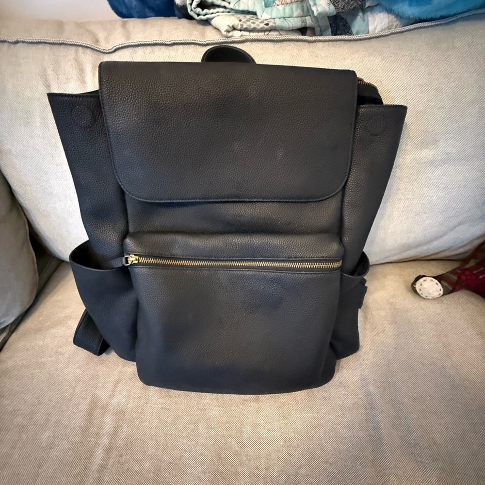 Andar Sydney Black Leather Backpack